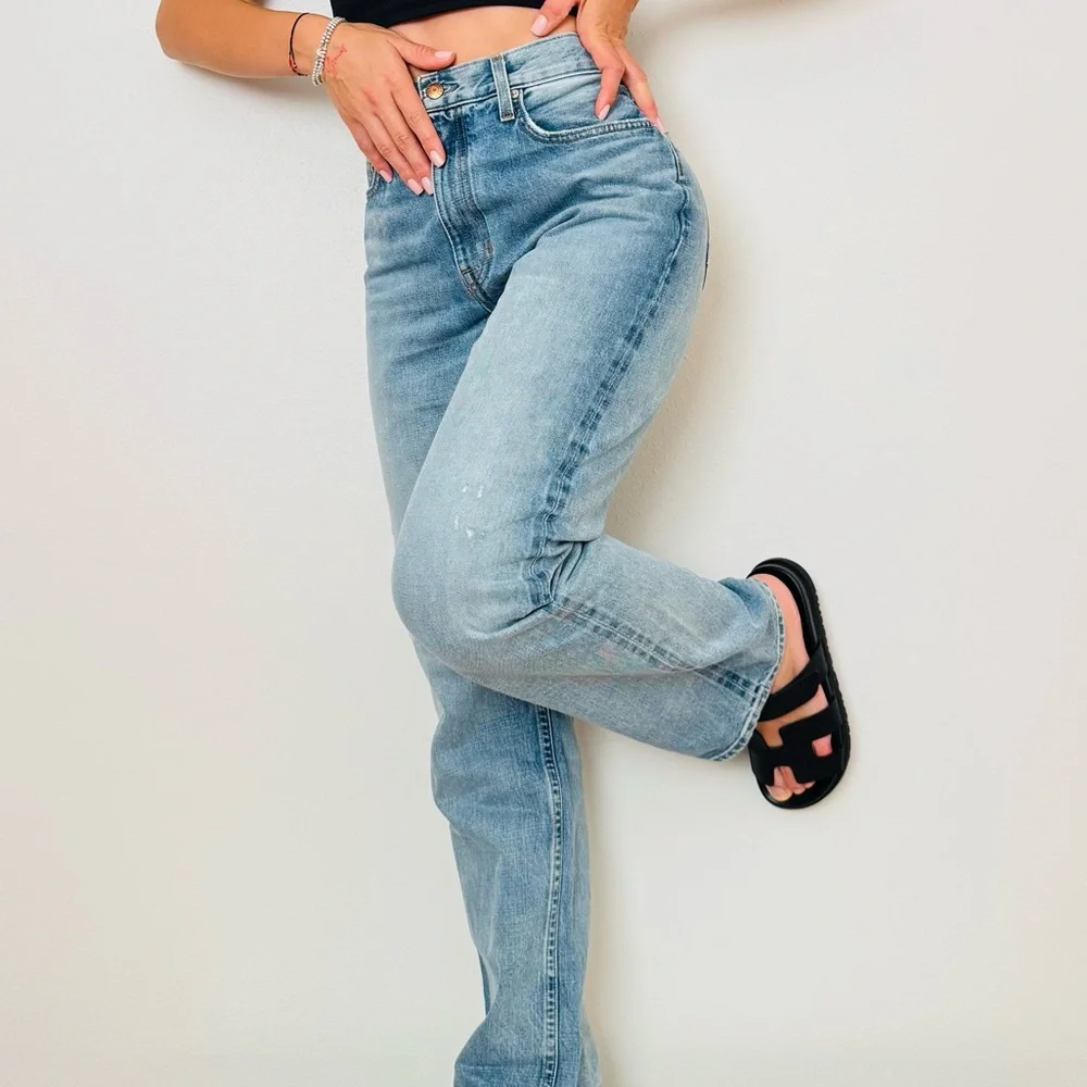 Point Sur Denim High-Rise Straight Jeans - Size 29 - Picture 2 of 15